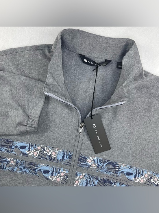 Travis Mathew Other - Travis Mathew Move Mountains Quarter Zip Mens L Gray Golf Pullover Floral NWT